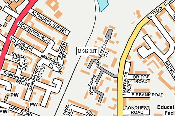 MK42 9JT map - OS OpenMap – Local (Ordnance Survey)