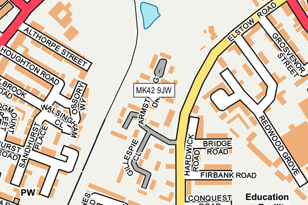 MK42 9JW map - OS OpenMap – Local (Ordnance Survey)