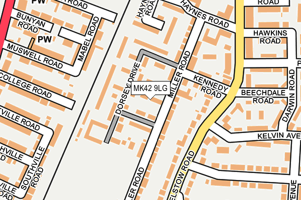 MK42 9LG map - OS OpenMap – Local (Ordnance Survey)