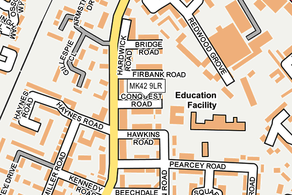 MK42 9LR map - OS OpenMap – Local (Ordnance Survey)