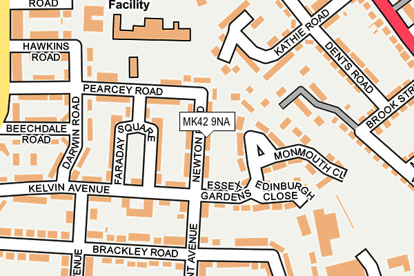 MK42 9NA map - OS OpenMap – Local (Ordnance Survey)