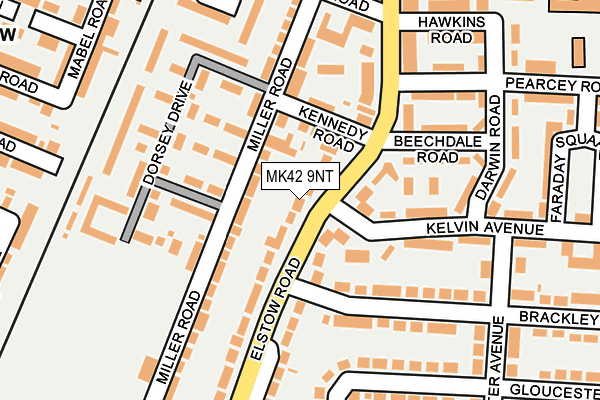MK42 9NT map - OS OpenMap – Local (Ordnance Survey)