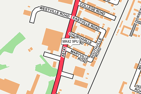 MK42 9PU map - OS OpenMap – Local (Ordnance Survey)