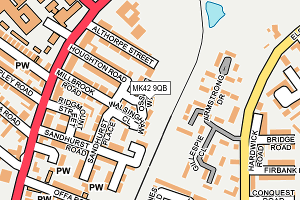 MK42 9QB map - OS OpenMap – Local (Ordnance Survey)