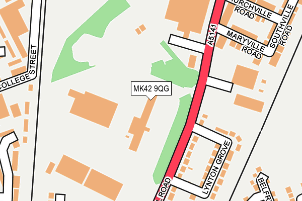 MK42 9QG map - OS OpenMap – Local (Ordnance Survey)