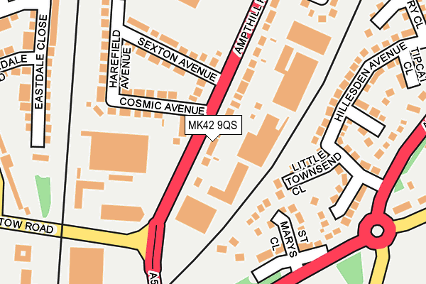 MK42 9QS map - OS OpenMap – Local (Ordnance Survey)