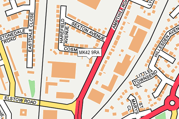 MK42 9RA map - OS OpenMap – Local (Ordnance Survey)