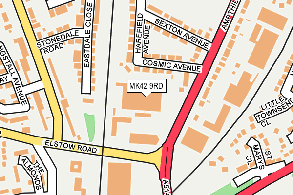 MK42 9RD map - OS OpenMap – Local (Ordnance Survey)