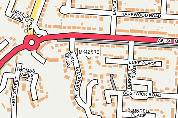 MK42 9RE map - OS OpenMap – Local (Ordnance Survey)