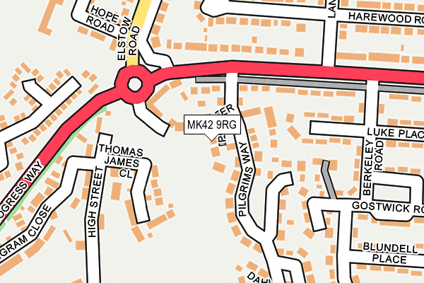 MK42 9RG map - OS OpenMap – Local (Ordnance Survey)