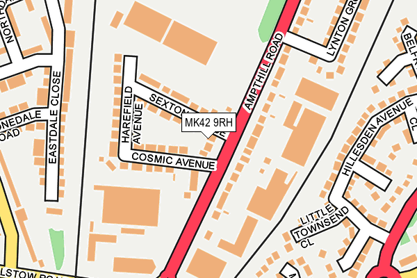 MK42 9RH map - OS OpenMap – Local (Ordnance Survey)