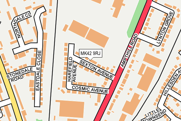 MK42 9RJ map - OS OpenMap – Local (Ordnance Survey)