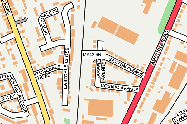 MK42 9RL map - OS OpenMap – Local (Ordnance Survey)