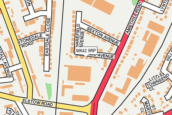 MK42 9RP map - OS OpenMap – Local (Ordnance Survey)