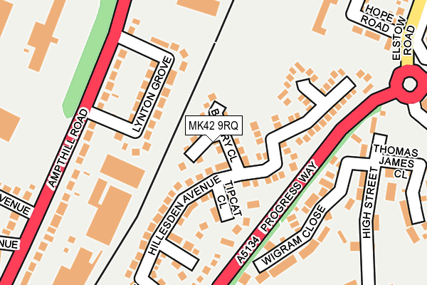 MK42 9RQ map - OS OpenMap – Local (Ordnance Survey)