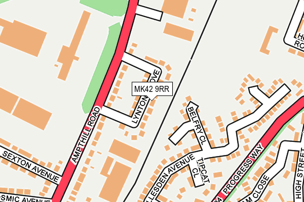 MK42 9RR map - OS OpenMap – Local (Ordnance Survey)