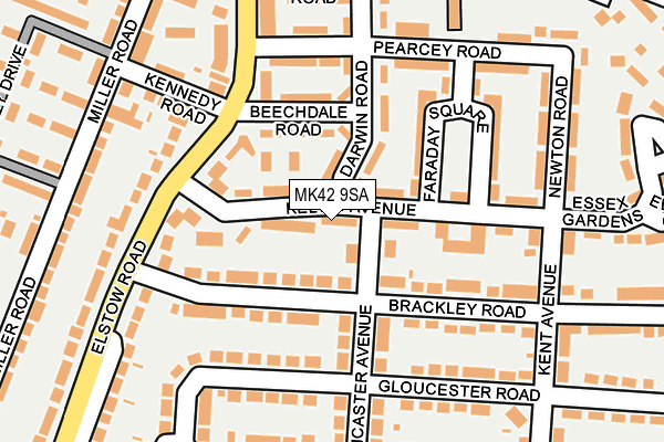 MK42 9SA map - OS OpenMap – Local (Ordnance Survey)