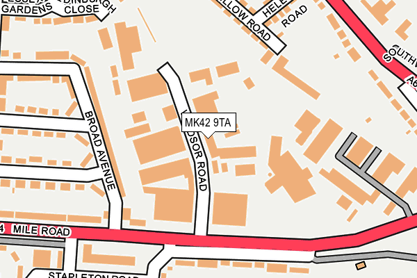 MK42 9TA map - OS OpenMap – Local (Ordnance Survey)