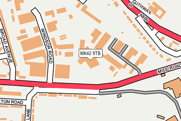MK42 9TB map - OS OpenMap – Local (Ordnance Survey)