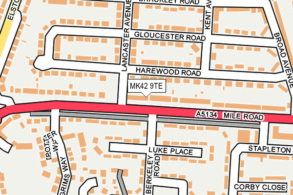 MK42 9TE map - OS OpenMap – Local (Ordnance Survey)