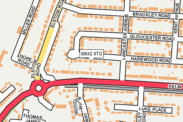 MK42 9TG map - OS OpenMap – Local (Ordnance Survey)