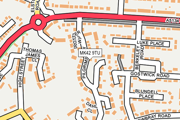 MK42 9TU map - OS OpenMap – Local (Ordnance Survey)