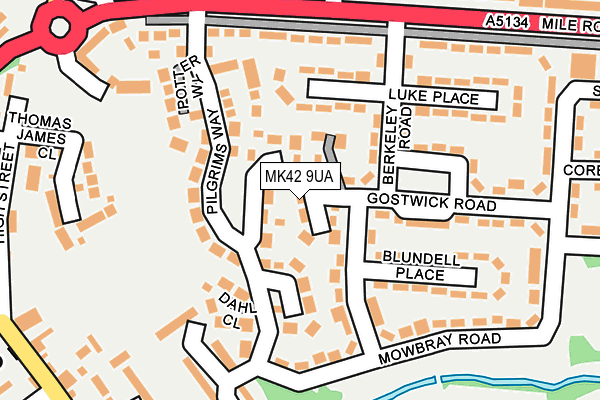 MK42 9UA map - OS OpenMap – Local (Ordnance Survey)