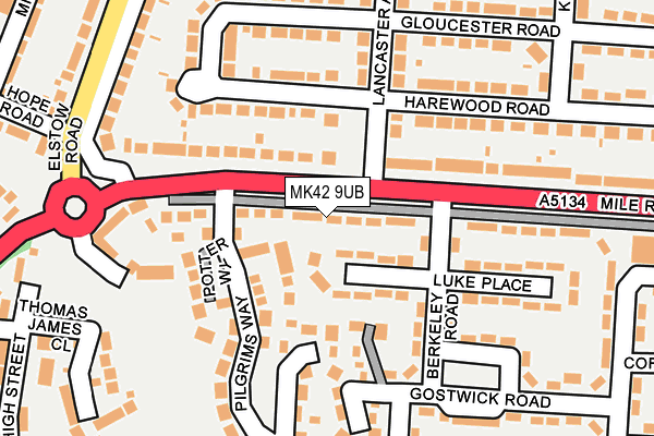 MK42 9UB map - OS OpenMap – Local (Ordnance Survey)