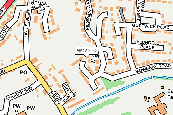 MK42 9UQ map - OS OpenMap – Local (Ordnance Survey)