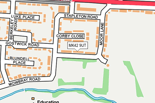 MK42 9UT map - OS OpenMap – Local (Ordnance Survey)