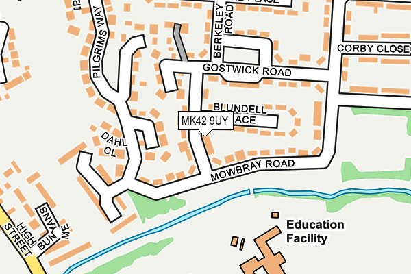 MK42 9UY map - OS OpenMap – Local (Ordnance Survey)