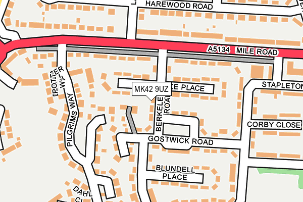 MK42 9UZ map - OS OpenMap – Local (Ordnance Survey)