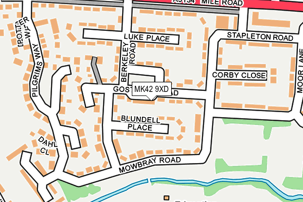 MK42 9XD map - OS OpenMap – Local (Ordnance Survey)