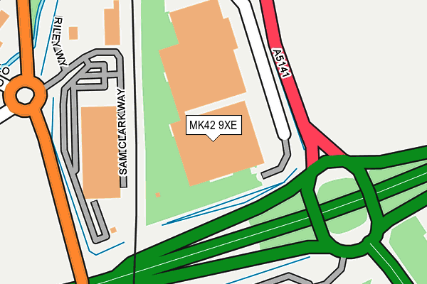 MK42 9XE map - OS OpenMap – Local (Ordnance Survey)