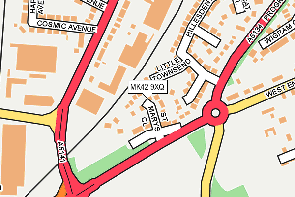 MK42 9XQ map - OS OpenMap – Local (Ordnance Survey)