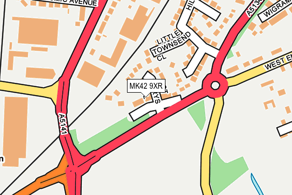 MK42 9XR map - OS OpenMap – Local (Ordnance Survey)