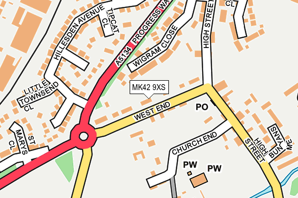 MK42 9XS map - OS OpenMap – Local (Ordnance Survey)