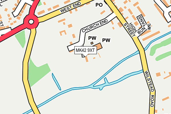MK42 9XT map - OS OpenMap – Local (Ordnance Survey)