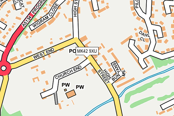 MK42 9XU map - OS OpenMap – Local (Ordnance Survey)