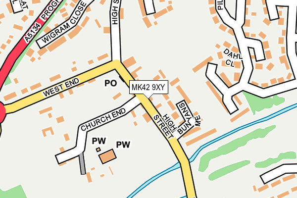 MK42 9XY map - OS OpenMap – Local (Ordnance Survey)