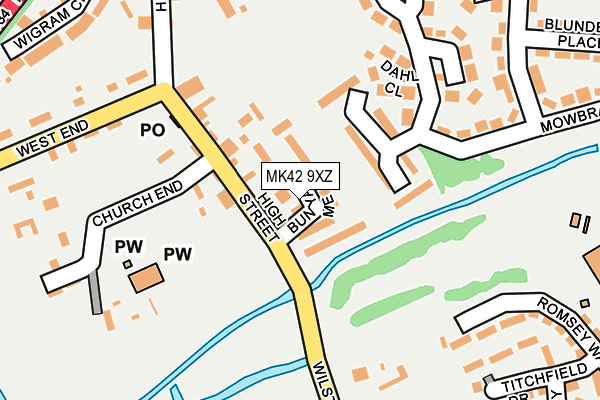 MK42 9XZ map - OS OpenMap – Local (Ordnance Survey)