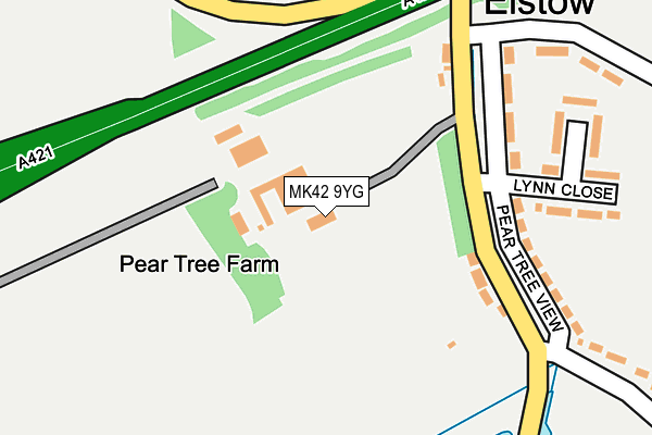 MK42 9YG map - OS OpenMap – Local (Ordnance Survey)