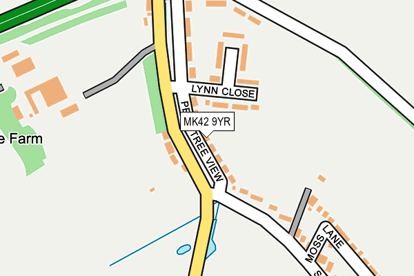 MK42 9YR map - OS OpenMap – Local (Ordnance Survey)