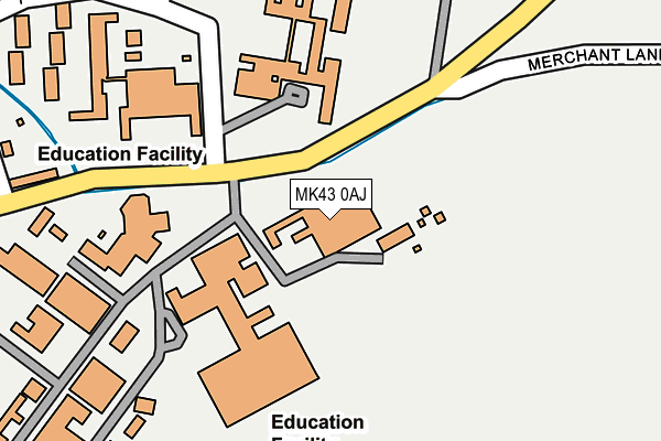 MK43 0AJ map - OS OpenMap – Local (Ordnance Survey)