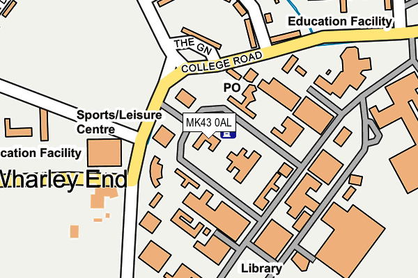 MK43 0AL map - OS OpenMap – Local (Ordnance Survey)