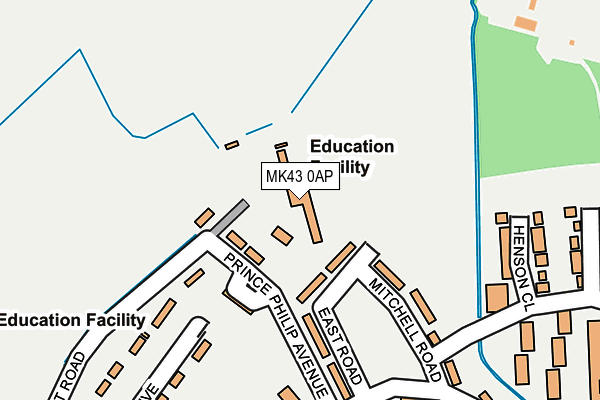 MK43 0AP map - OS OpenMap – Local (Ordnance Survey)