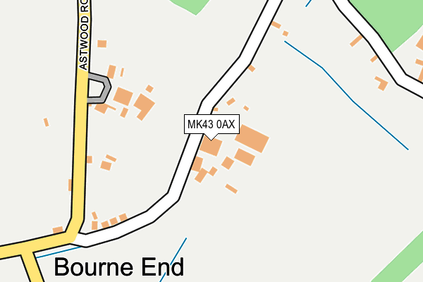 MK43 0AX map - OS OpenMap – Local (Ordnance Survey)