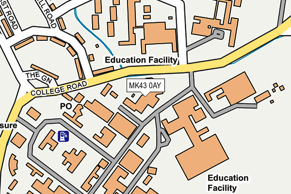 MK43 0AY map - OS OpenMap – Local (Ordnance Survey)
