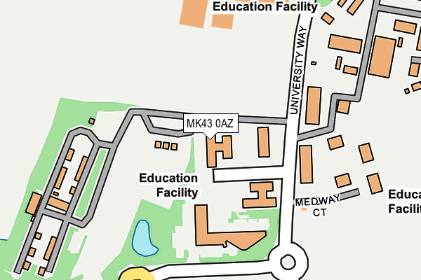 MK43 0AZ map - OS OpenMap – Local (Ordnance Survey)