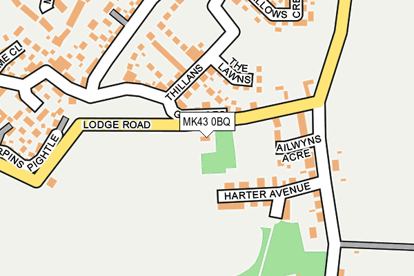 MK43 0BQ map - OS OpenMap – Local (Ordnance Survey)